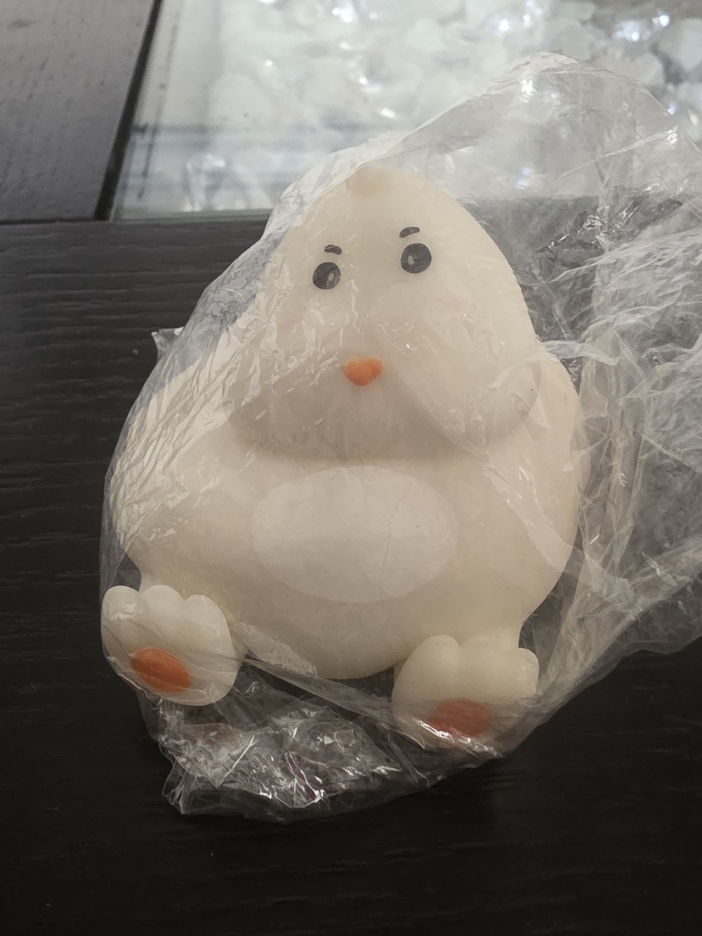 Plush White Bird Pet Toy with Orange Beak and Feet